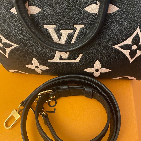 Louis Vuitton Speedy Bandouliere Leather Handbag Black/Beige - Picture 7 of 13